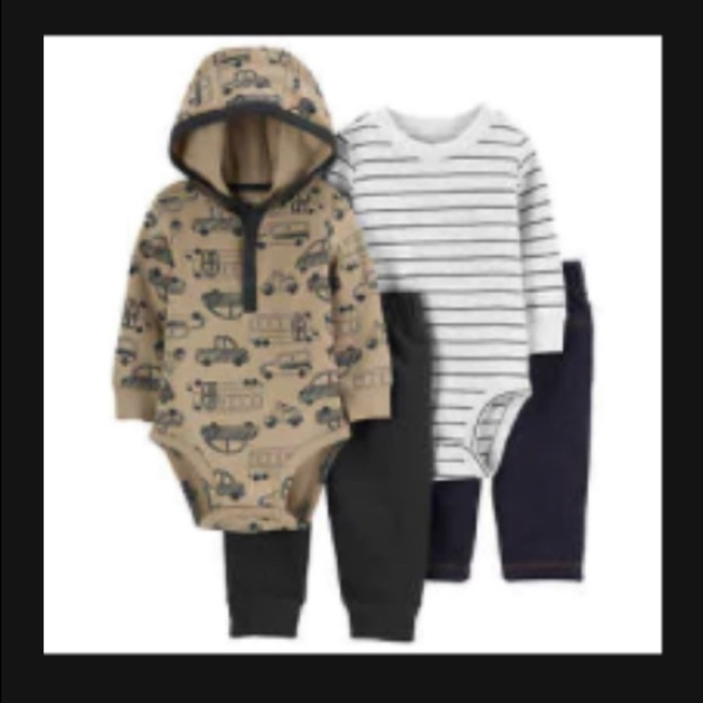 Carters baby infant outfits pants long sleeve bodysuit cars